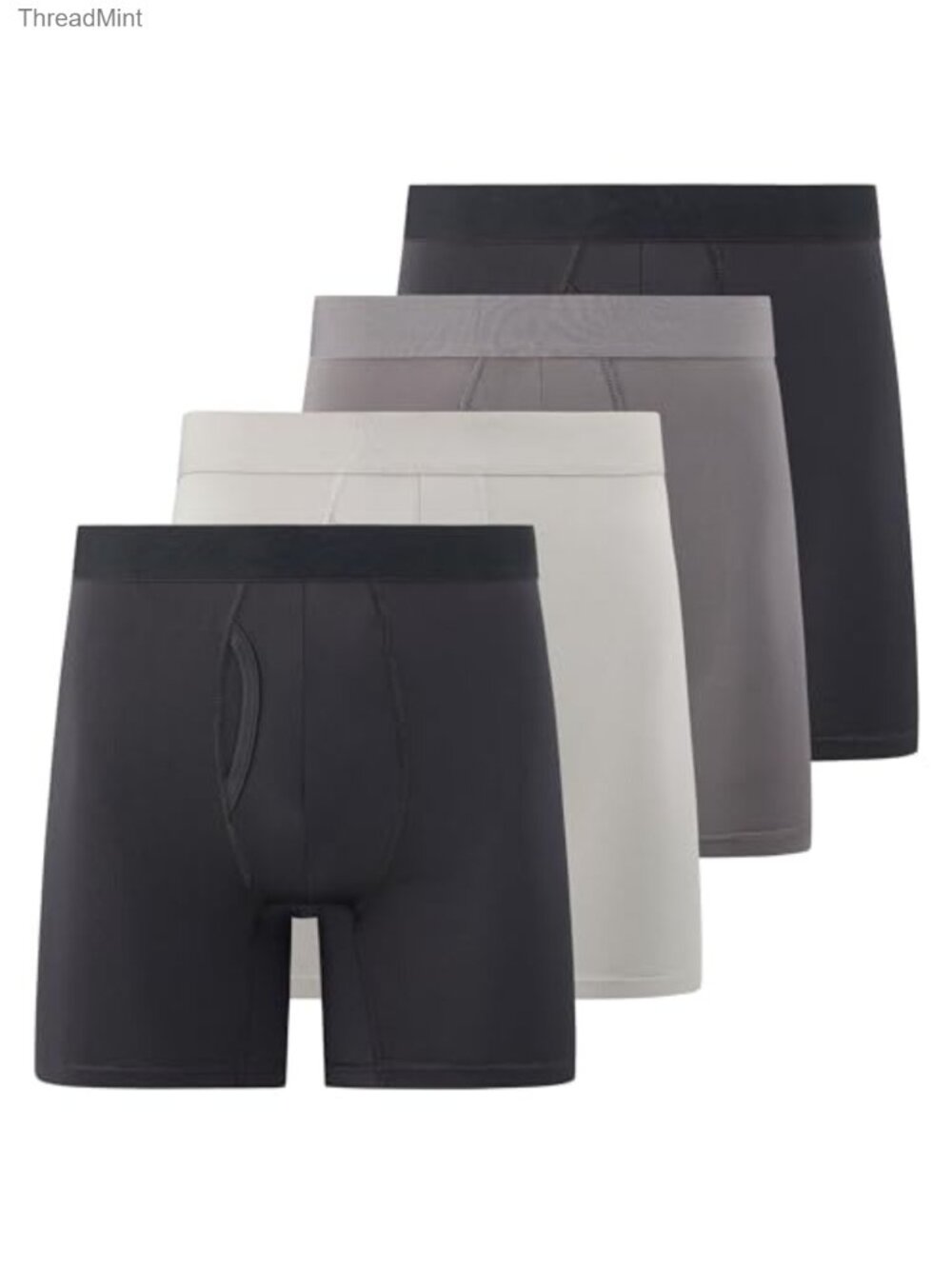 Mens Boxer Briefs 4 Pack Microfiber Moisture Wicking Tagless Underwear